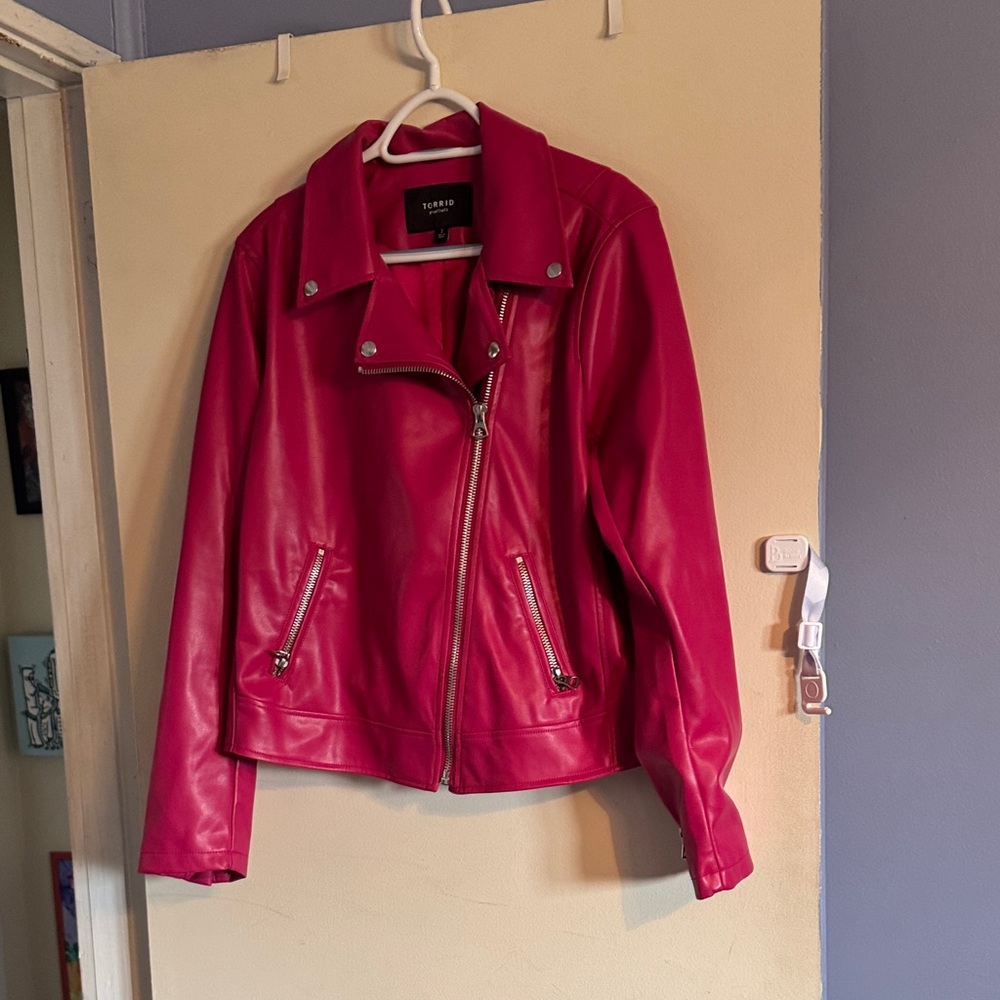 torrid Hot Pink Faux Leather Moto Jacket